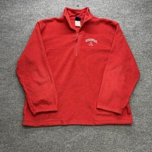 AS Sports Arkansas Razorback Vintage 1/4 Zip Size Mens XL Red/White‎